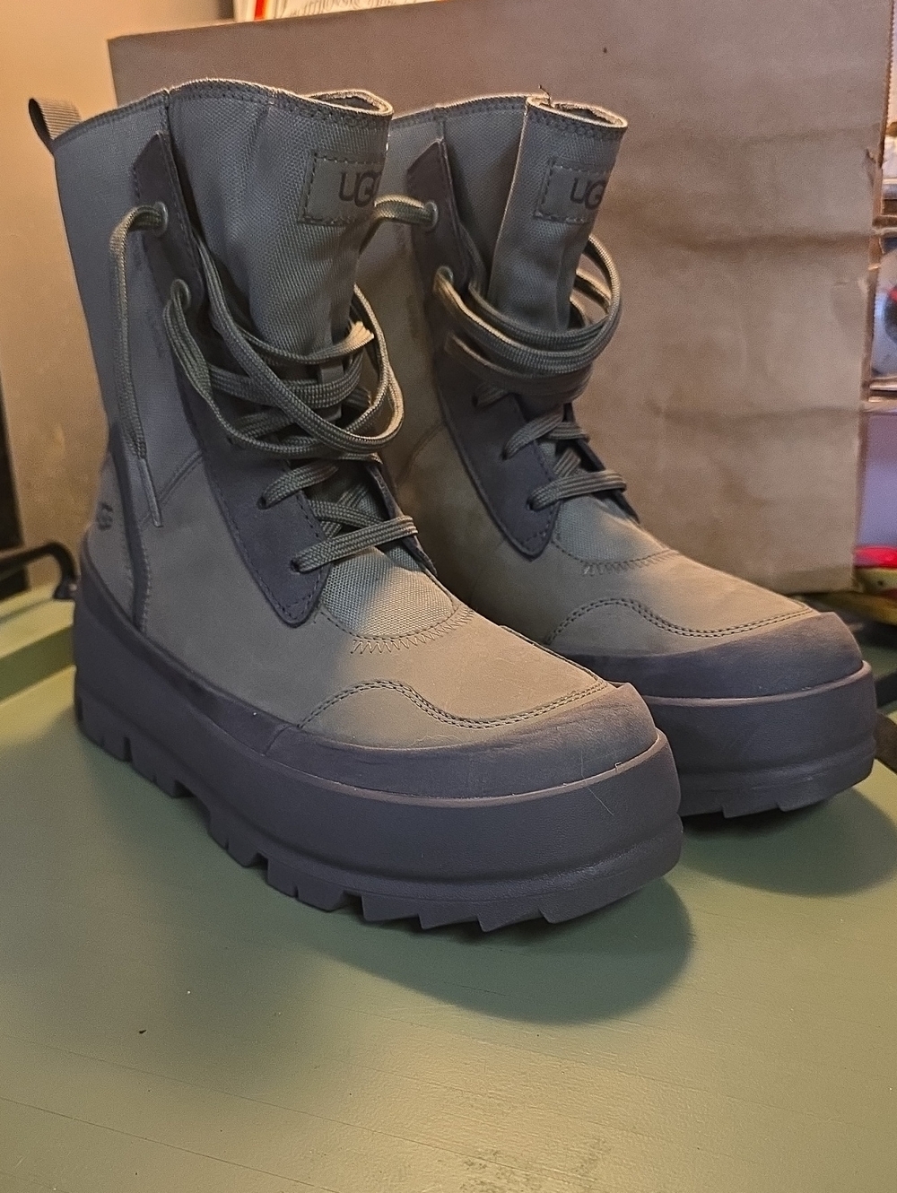 UGG Lug Waterproof Platform Boots Moss Green Women’s Sz 8.5 *NEW* 1143833 $140
